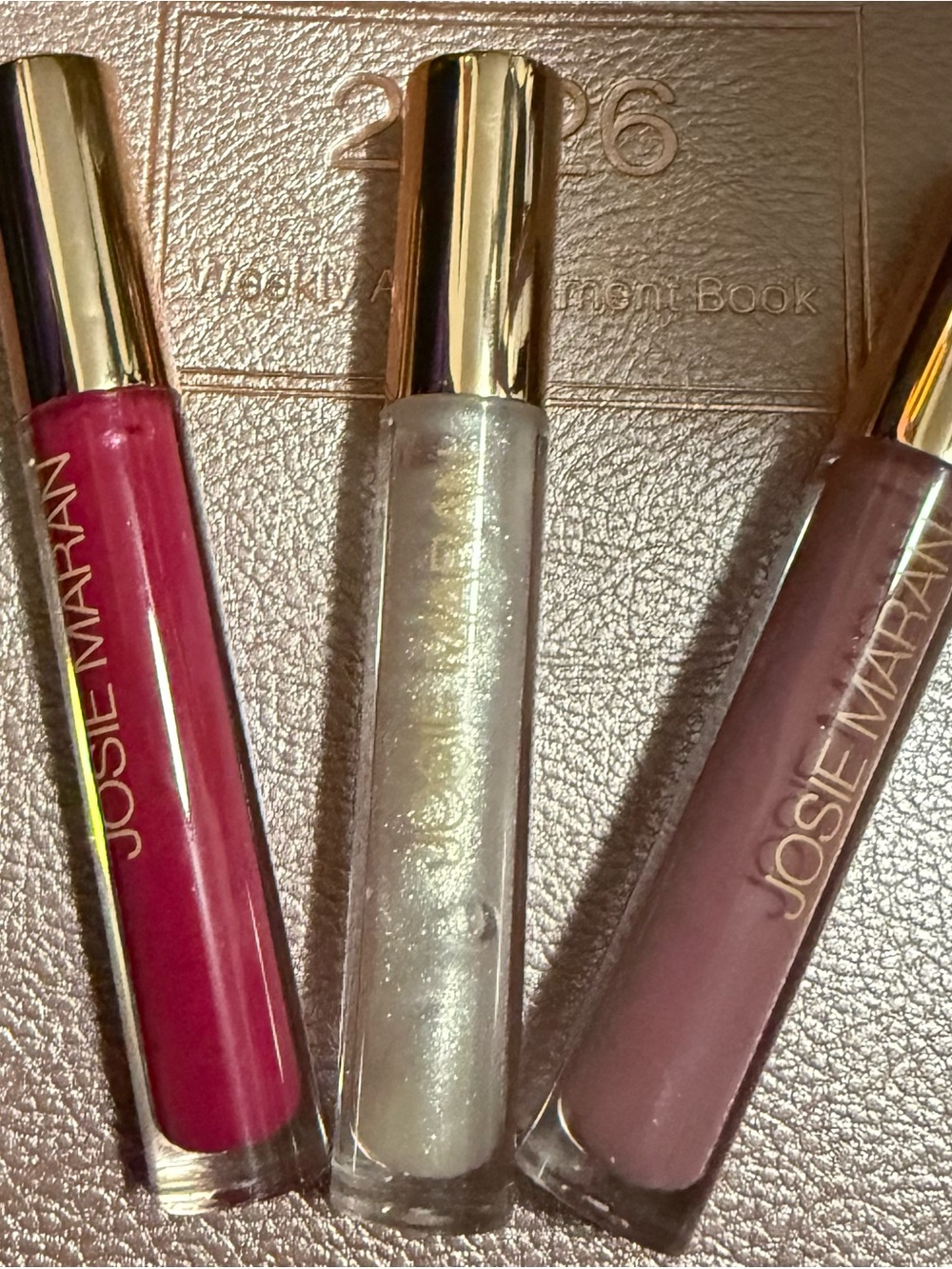 JOSIE MARAN Lip Gloss Fuchsia, Iridescent Clear, Mauve 15 each your choice